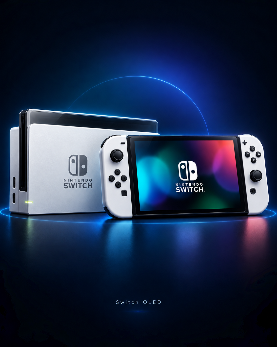 Nintendo Switch OLED con Joy-Con blancos y base